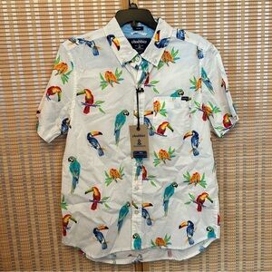 Chubbies Shirt Medium Men's Dude Where's Macaw Toucan Parrot New